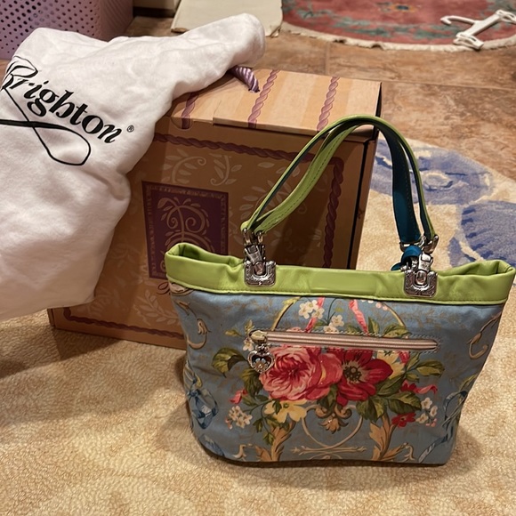 Brighton Jodi reversible leather/fabric small handbag in original bag & box - Picture 2 of 9